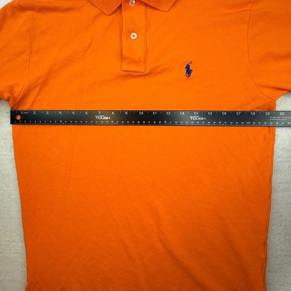 Polo Ralph‎ Lauren Mens Orange Short Sleeve Pony Logo Polo Shirt Size Small